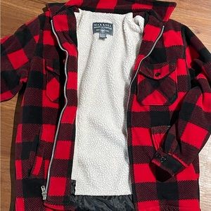 Red Flannel faux lined full zip jacket sz M